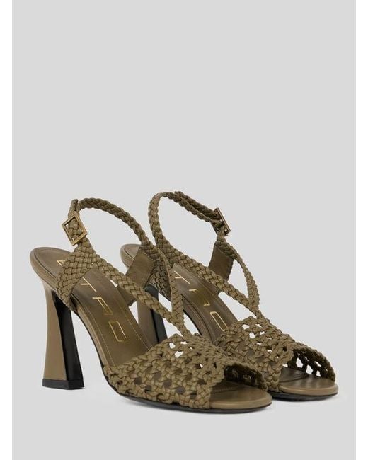 Etro Metallic Woven Sandals