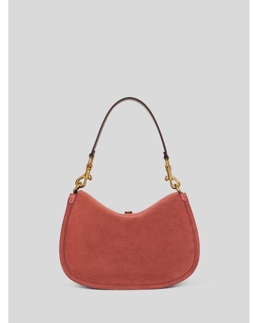 Etro Red Medium Suede Pony Bag