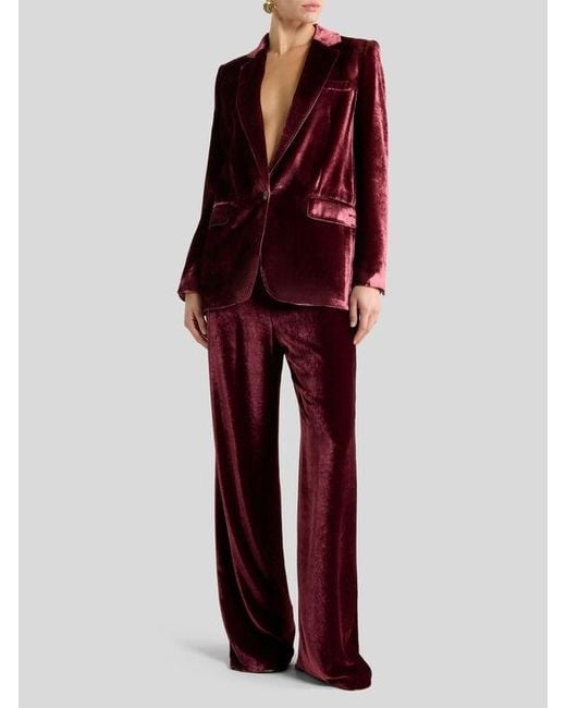 Etro Red Viscose-Silk Chic Outerwear Jacket