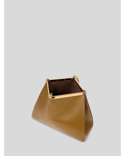 Etro Metallic Large Leather Vela Bag
