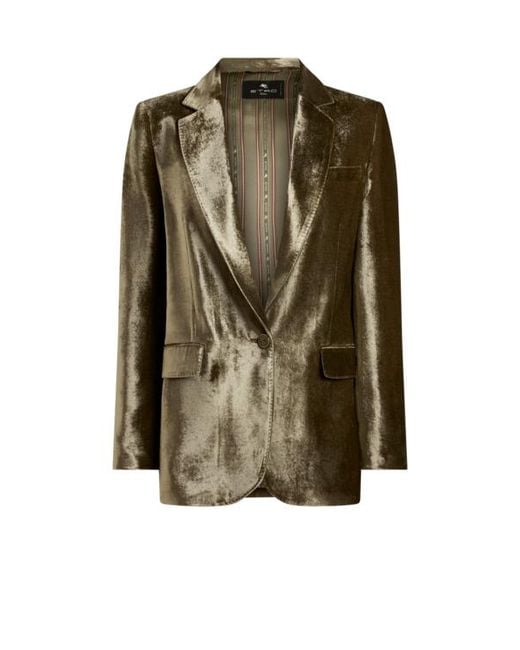 Etro Green Velvet Jacket