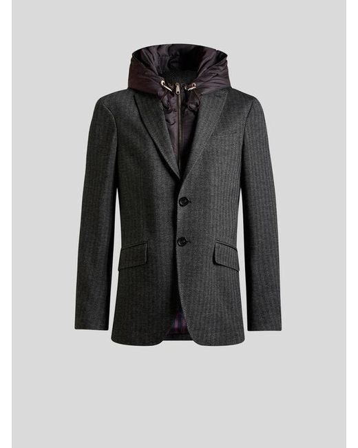 Etro Black Blazer With Removable Bib for men