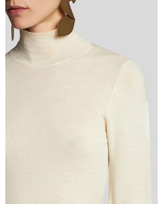 Etro White Wool Turtleneck Sweater