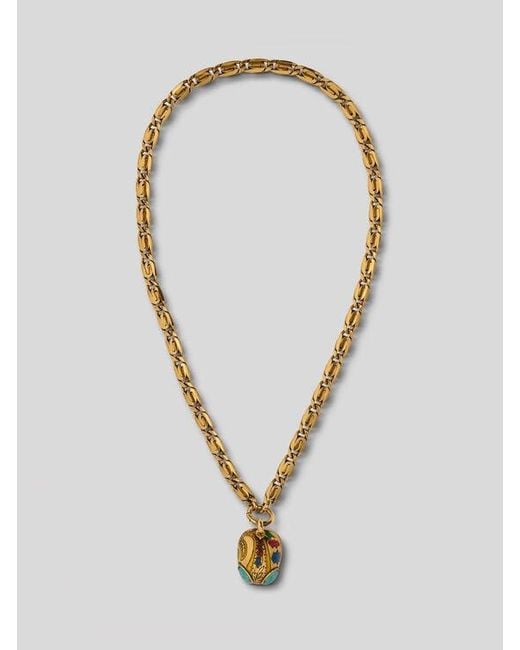 Etro Metallic Necklace With Alien Pendant