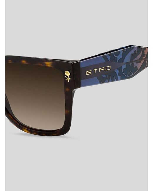 Etro Brown Colour Stripes Sunglasses