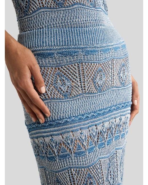 Etro Blue Crocheted Cotton Maxi Skirt