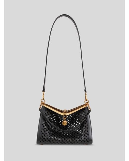 Etro Black Medium Vela Bag With Cut-Outs