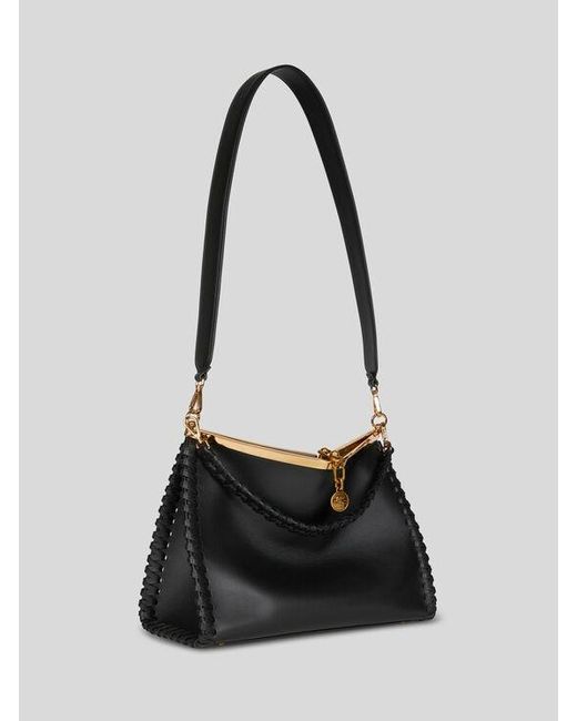 Etro Black Large Vela Bag With Thread Work