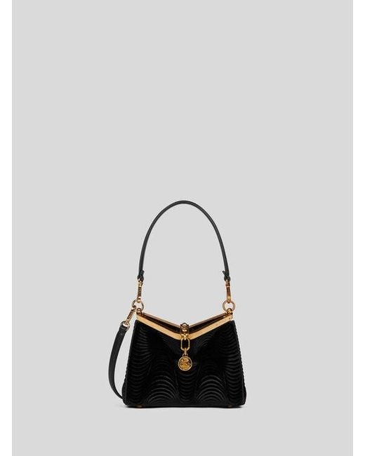 Etro Black Small Velvet Vela Bag