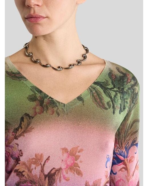 Etro Metallic Mini Paisley Necklace