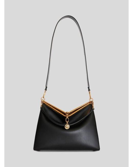 Etro Black Large Leather Vela Bag