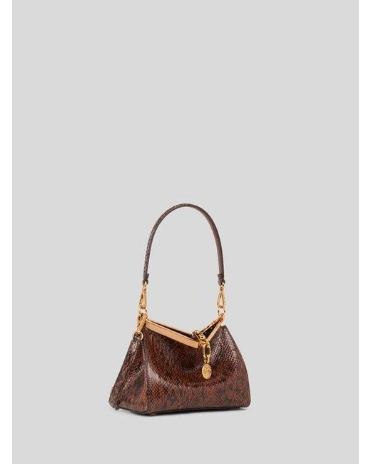 Etro Brown Small Elaphe Leather Vela Bag