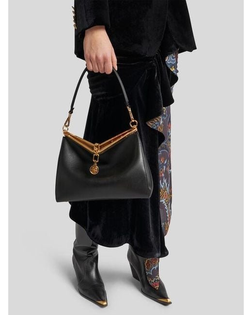 Etro Black Medium Vela Bag