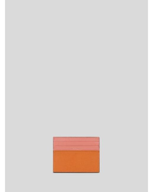 Etro White Two-Tone Leather Card Holder