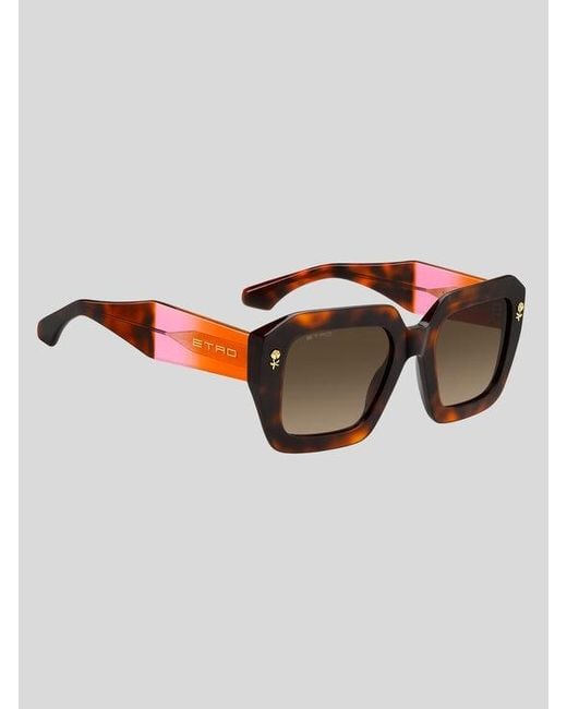 Etro Brown Colour Stripes Sunglasses