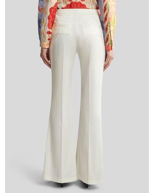 Etro White Flared Stretch Cotton Trousers