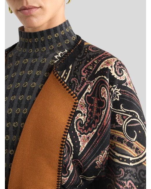 Etro Brown Reversible Wool-Blend Cloth Cape
