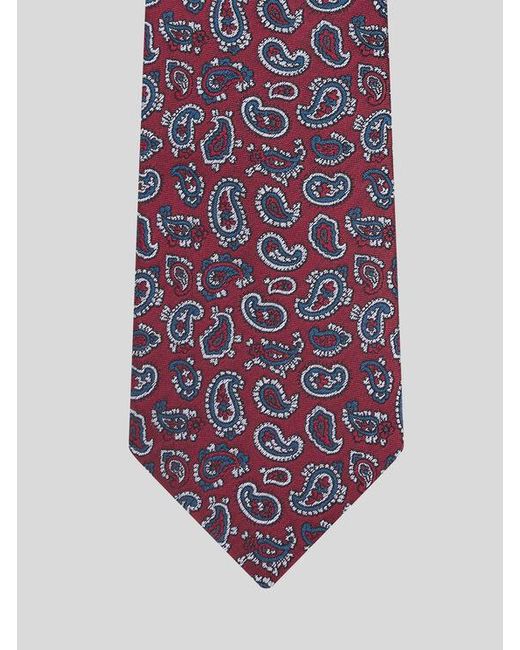 Etro Purple Silk Jacquard Tie With Micro Paisley Motif for men