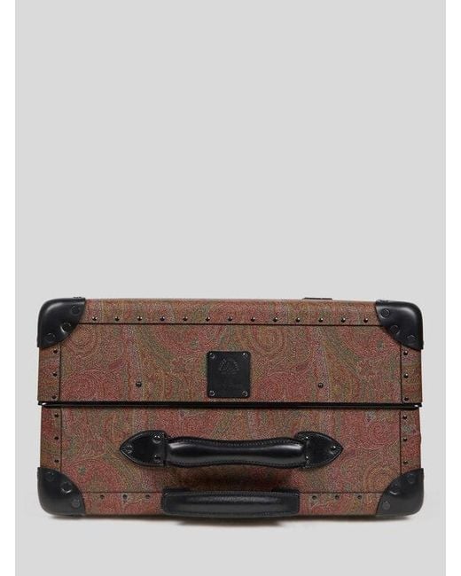 Etro Brown X Globe-Trotter Arnica And Leather Check-In Case With Buckles for men
