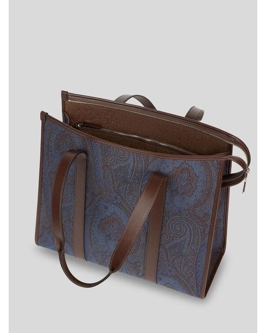 Etro Purple Essential Jacquard Tote Bag for men