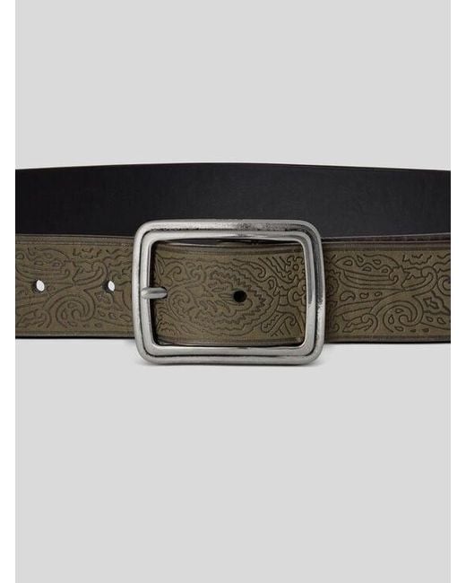 Etro Black Reversible Leather Belt With Engraved Motif for men