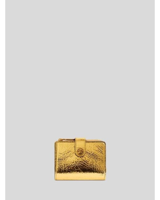 Etro Metallic Laminated Leather Wallet