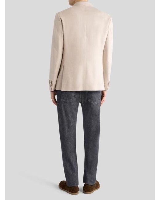 Etro Natural Single-Breasted Cotton-Blend Jacket for men