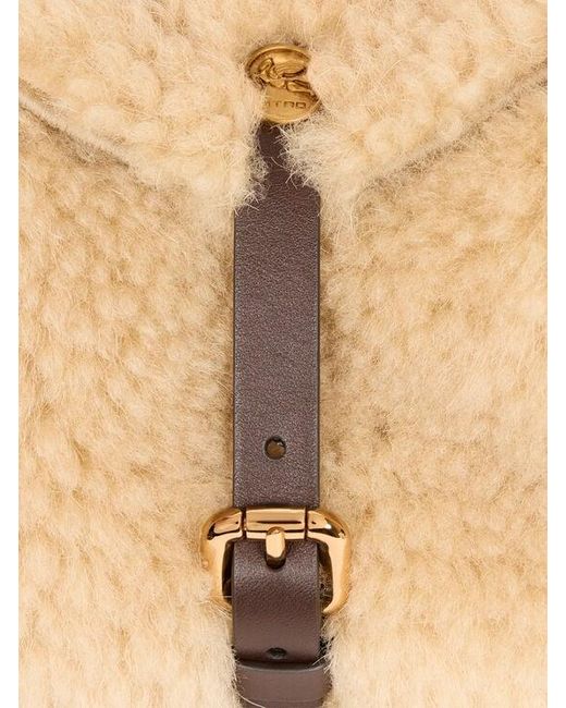 Etro Natural Small Shearling Pony Bag