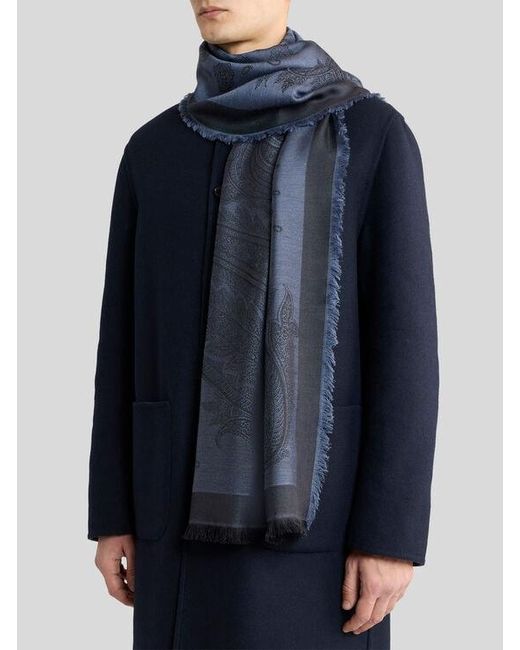 Sciarpa Jacquard di Etro in Blue da Uomo