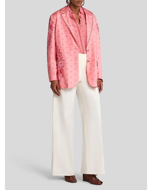 Pantalon Avec Boutons Pegaso, Femme, Taille Etro en coloris White