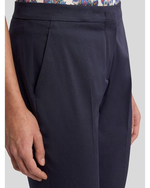 Etro Blue Cropped Stretch Cotton Trousers