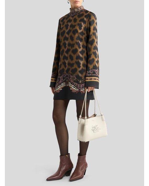 Etro Brown Mini Tunic Dress