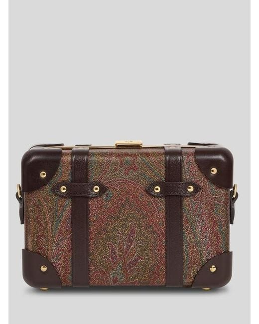 Etro Brown X Globe-Trotter Micro Rigid Arnica And Leather Crossbody Bag for men