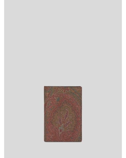 Etro Brown Arnica Passport Case for men