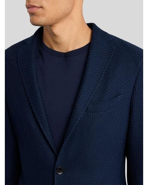 Etro Blue Worked Weave Jersey Jacket for men