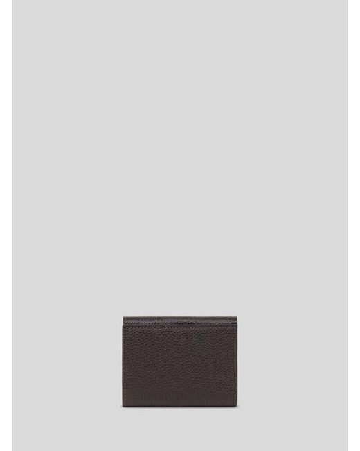 Etro White Small Tumbled Leather Pony Wallet