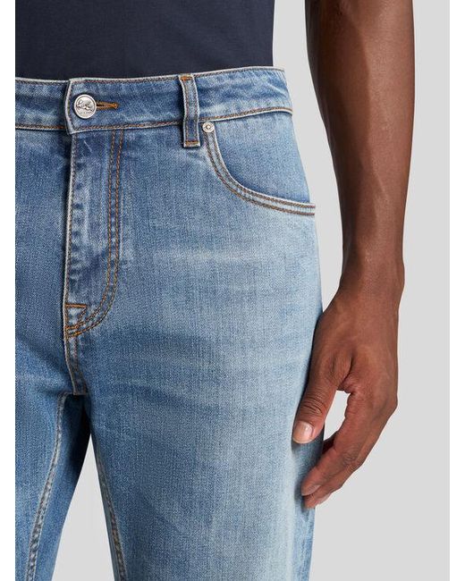 Etro Blue Jeans With Embroidery for men