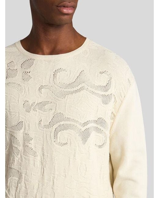 Etro White Textured Cotton Sweater for men