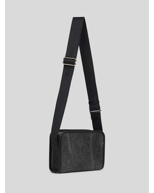 Etro Black Arnica Camera Case With Shoulder Strap for men
