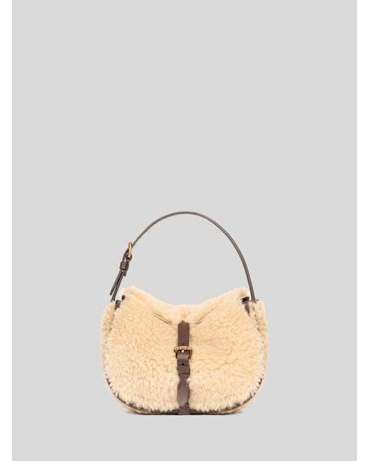 Etro Natural Small Shearling Pony Bag
