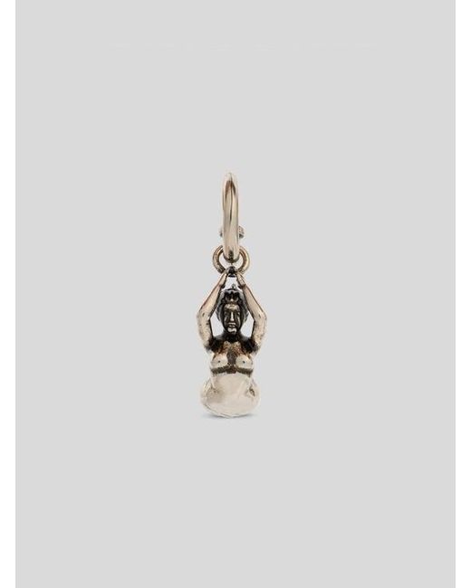 Etro White Drop Earrings With Mermaid
