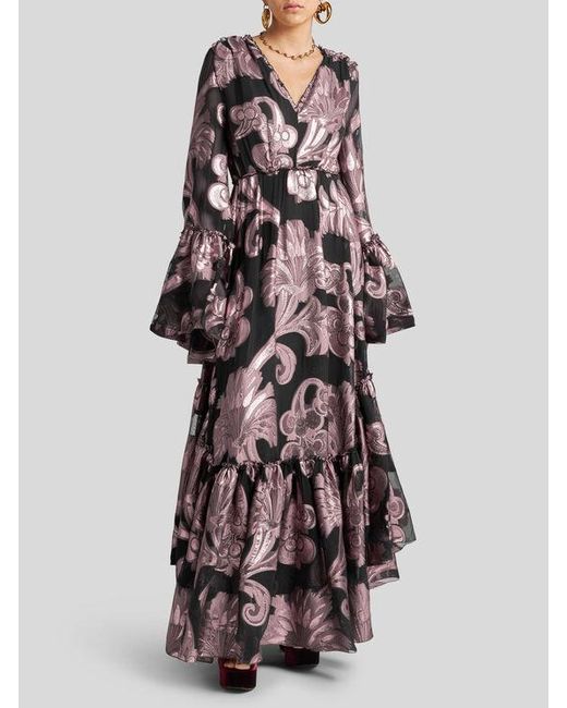 Robe Longue À Fils Coupés, Femme, Taille Etro en coloris White