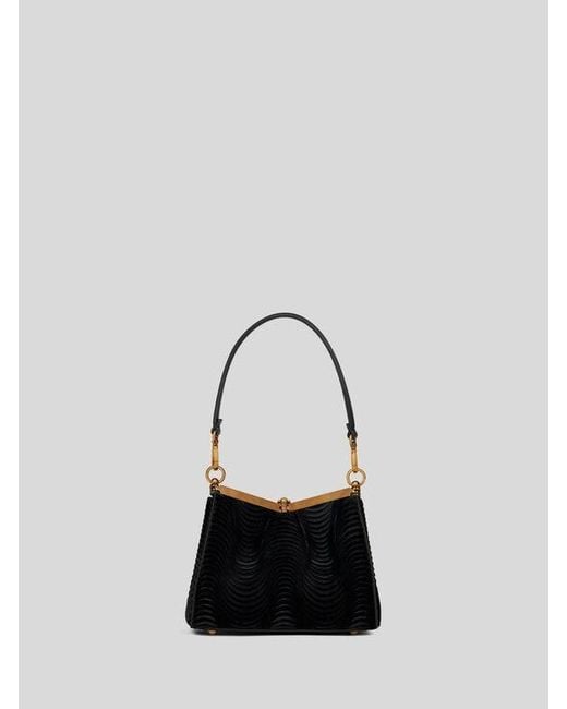 Etro Black Small Velvet Vela Bag