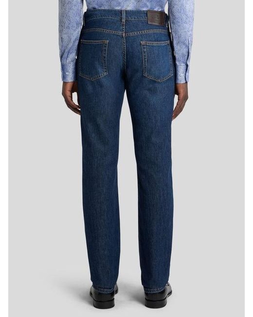 Etro Blue Slim-Fit Cotton-Blend Denim Jeans for men