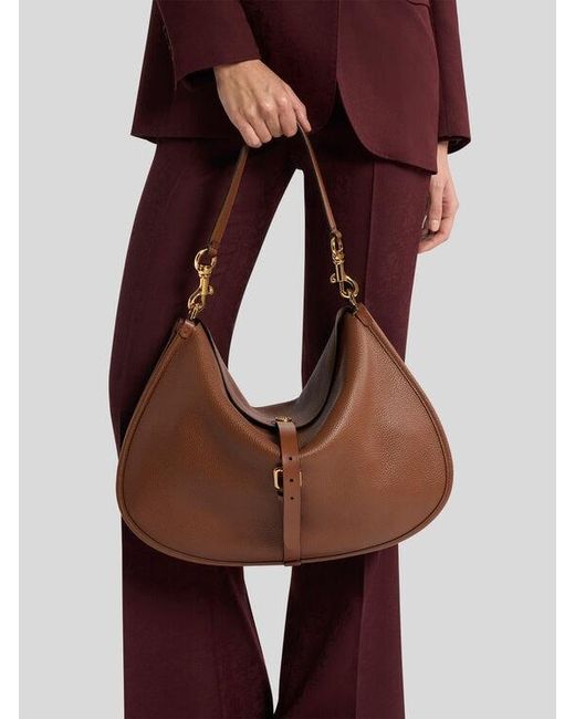 Etro Brown Maxi Leather Pony Bag