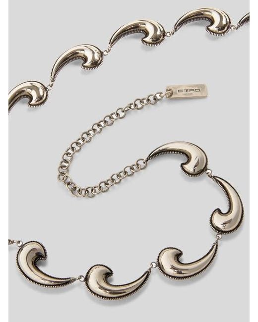 Etro Metallic Mini Paisley Necklace