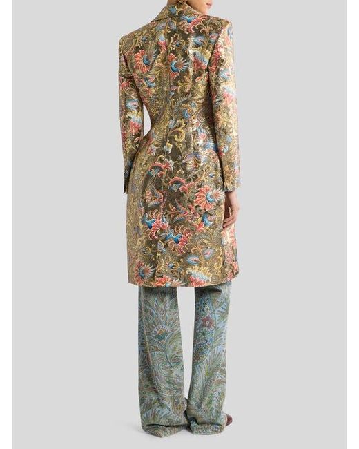 Etro Natural Paisley Jacquard Coat