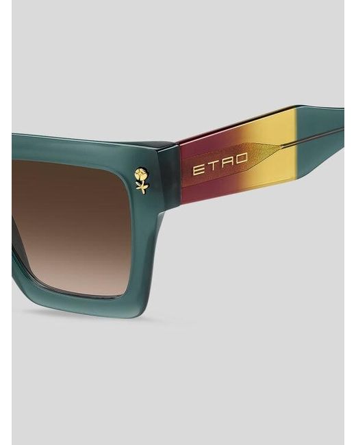 Etro Green Colour Stripes Sunglasses