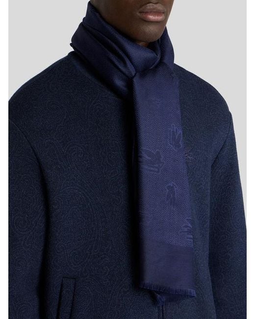 Sciarpa Jacquard di Etro in Blue da Uomo