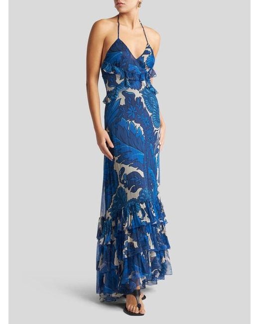 Robe Avec Grand Imprimé Floral Et Cape Amovible, Femme, Taille Etro en coloris Blue